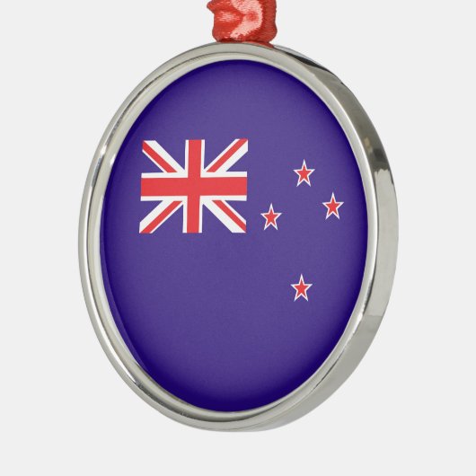 Neuseeland-Flagge Silbernes Ornament (Links)