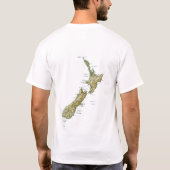Neuseeland-Flagge und Karten-T - Shirt (Rückseite)