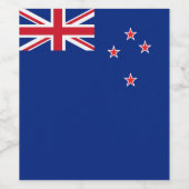 Neuseeland-Flagge Weinetikett (Einzelnes Label)
