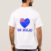 Neuseeland Flaggen Herz Modern T-Shirt (Rückseite)