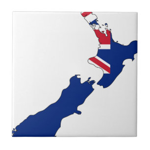 Neuseeland-Flaggen-Karte Fliese