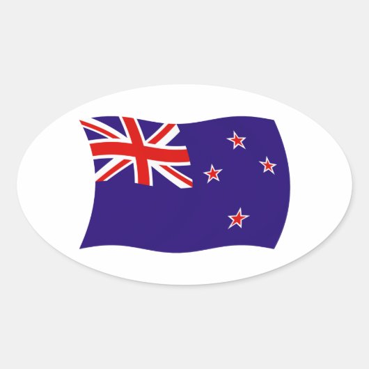 Neuseeland Flaggenaufkleber Ovaler Aufkleber (Vorderseite)