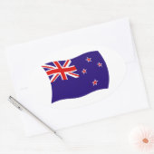 Neuseeland Flaggenaufkleber Ovaler Aufkleber (Umschlag)