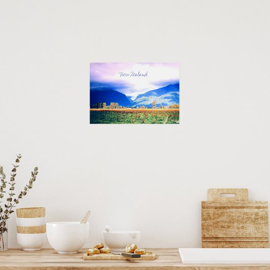 Neuseeland Fotografie Fox Glacier Poster (Küche)