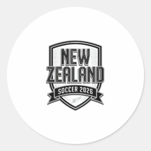 Neuseeland Fußball 2026 Fußball Bold Land Typogr Runder Aufkleber