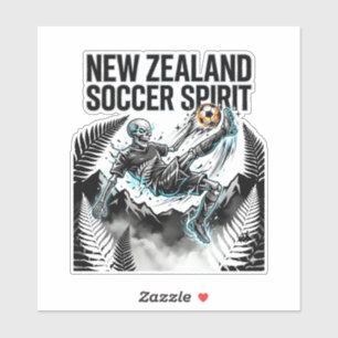 Neuseeland Fußball Geist Skelett Stürmer Nationen Aufkleber