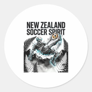 Neuseeland Fußball Geist Skelett Stürmer Nationen Runder Aufkleber