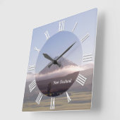 Neuseeland Iconic Tongariro Vulkanspitze Quadratische Wanduhr (Winkel)