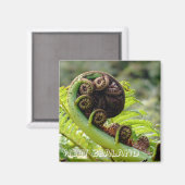 Neuseeland: Iconisches Farnblatt (Kühlschrankmagne Magnet (Vorderseite/Rückseite)