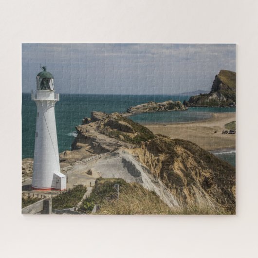 Neuseeland Jigsaw Puzzle - Leuchtturm Castlepoint (Horizontal)