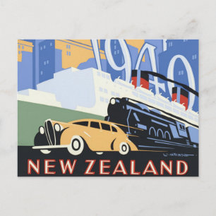 Neuseeland-Jubiläums-Reise in alter Zeit Postkarte
