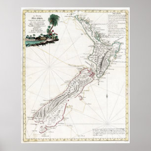 Neuseeland-Karte 1794 Poster