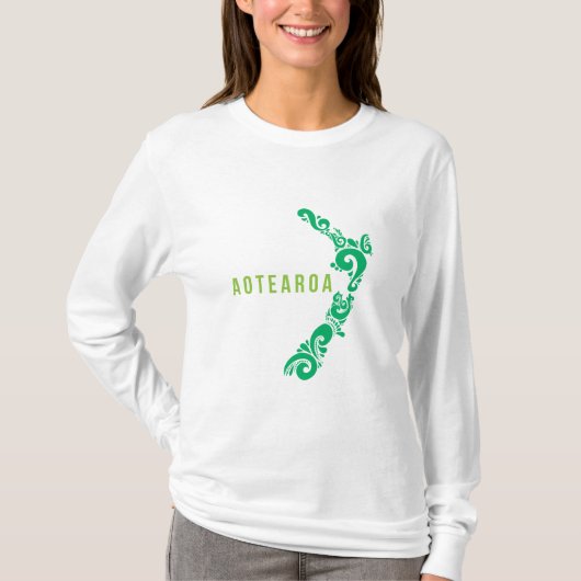 Neuseeland Karte Aotearoa New Zealander Geschenkid T-Shirt (Vorderseite)