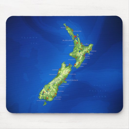 Neuseeland-Karte Mousepad (Vorne)