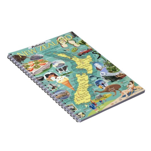 Neuseeland-Karte Notizblock (Rechte Seite)