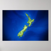 Neuseeland Karte Poster (Vorne)