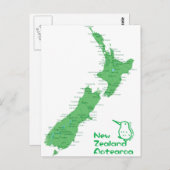 Neuseeland-Karte Postkarte (Vorne/Hinten)