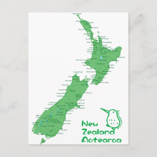 Neuseeland-Karte Postkarte (Vorderseite)