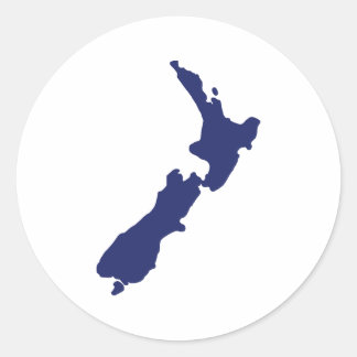 Neuseeland Karte Runder Aufkleber