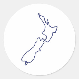 Neuseeland Karte Runder Aufkleber