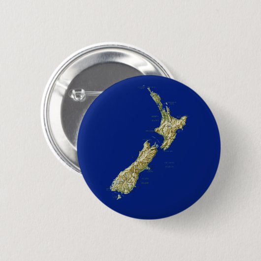 Neuseeland-Karten-Knopf Button (Vorne & Hinten)