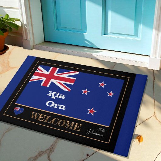 Neuseeland: Kia Ora Zealand Flag house mat /sport Fußmatte