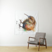 Neuseeland Kiwi Aquarell benutzerdefinierbar Wandteppich (Beispiel (Horizontal))