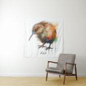 Neuseeland Kiwi Aquarell benutzerdefinierbar Wandteppich (Beispiel)