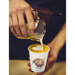 Neuseeland Kiwi Aquarell Pappbecher