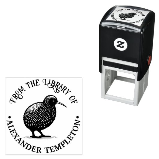 Neuseeland Kiwi Bird Library Name Permastempel (Beispiel)