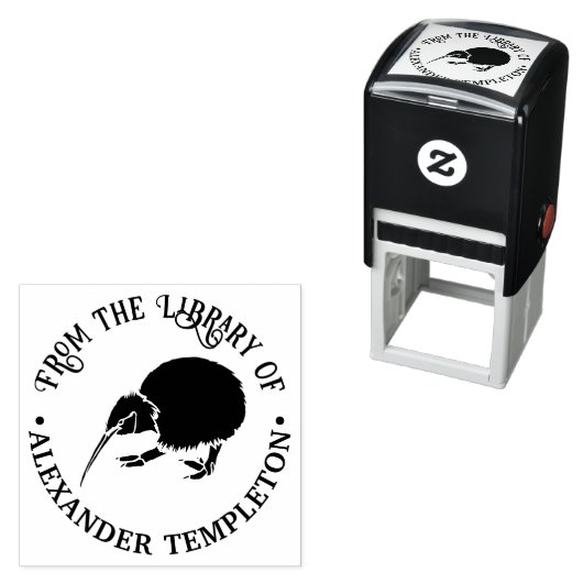 Neuseeland Kiwi Bird Library Name Permastempel (Beispiel)