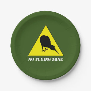 Neuseeland, Kiwi Bird & No Flying Zone /Aotearoa Pappteller