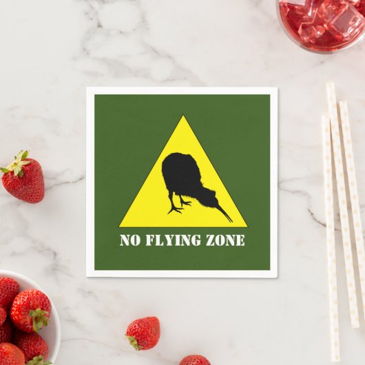 Neuseeland, Kiwi Bird & No Flying Zone /Aotearoa Serviette (Beispiel)