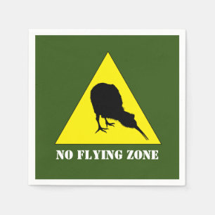 Neuseeland, Kiwi Bird & No Flying Zone /Aotearoa Serviette