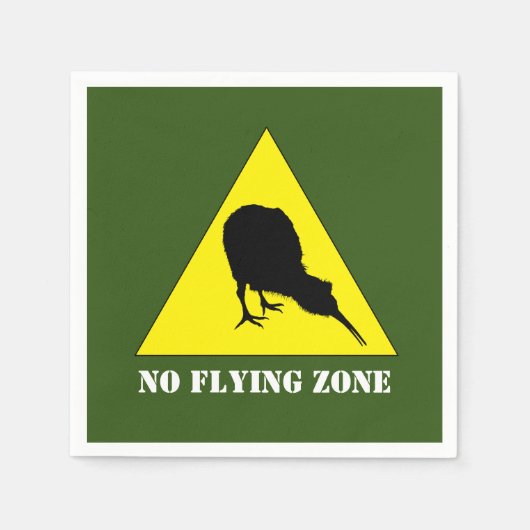 Neuseeland, Kiwi Bird & No Flying Zone /Aotearoa Serviette (Vorderseite)