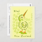 Neuseeland Kiwi Bird Postkarte (Vorne/Hinten)