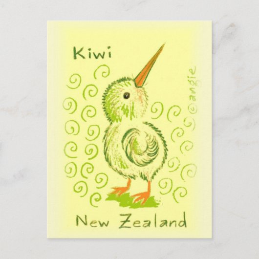 Neuseeland Kiwi Bird Postkarte (Vorderseite)