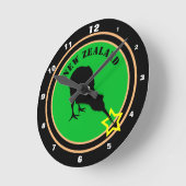 Neuseeland & Kiwi Bird - Royal Kiwi design /star Runde Wanduhr (Winkel)