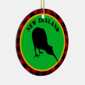 Neuseeland & Kiwi Bird, Rustikal Red Buffalo Karie Keramik Ornament (Rechts)