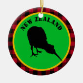 Neuseeland & Kiwi Bird, Rustikal Red Buffalo Karie Keramik Ornament (Vorne)