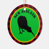 Neuseeland & Kiwi Bird, Rustikal Red Buffalo Karie Keramik Ornament (Links)