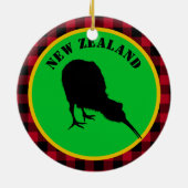Neuseeland & Kiwi Bird, Rustikal Red Buffalo Karie Keramik Ornament (Hinten)