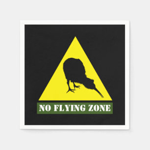 Neuseeland, Kiwi Bird und No Flying Zone / Aotearo Serviette