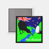Neuseeland, Kiwi, Flagge (Magnet) Magnet (Vorderseite/Rückseite)