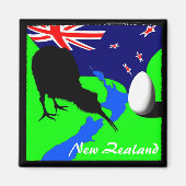 Neuseeland, Kiwi, Flagge (Magnet) Magnet (Vorne)