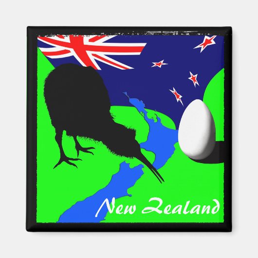 Neuseeland, Kiwi, Flagge (Magnet) Magnet (Vorne)