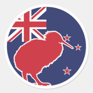 Neuseeland Kiwi Neuseeländische Nationale Tiergeme Runder Aufkleber