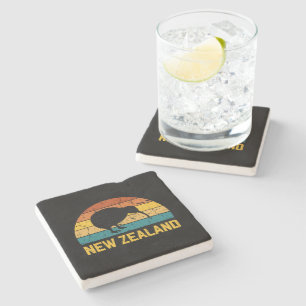 Neuseeland Kiwi Retro  Steinuntersetzer