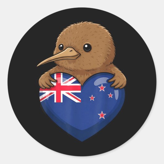 Neuseeland Kiwi Vogel Runder Aufkleber (Vorderseite)