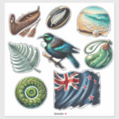 Neuseeland Kiwiana Set 1 Aufkleber (Blatt)